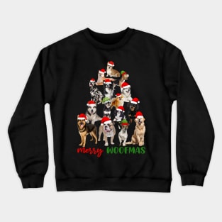 Funny Merry Woofmas Christmas Dog Tree Crewneck Sweatshirt